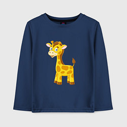 Лонгслив хлопковый детский Милый пятнистый жираф, цвет: тёмно-синий