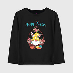 Детский лонгслив Пасхальный гном с яйцами