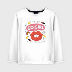 Детский лонгслив Go girl lips