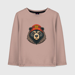 Детский лонгслив Русский медведь в шапке с гербом