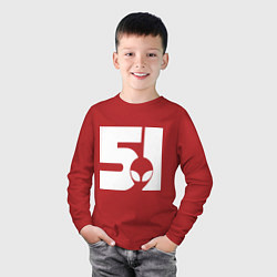 Лонгслив хлопковый детский Зона 51, цвет: красный — фото 2