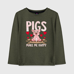 Детский лонгслив Свиньи делают меня счастливым