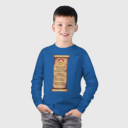 Лонгслив хлопковый детский Гимн Осетии, цвет: синий — фото 2