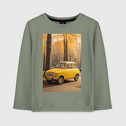 Детский лонгслив Желтый ретро автомобиль