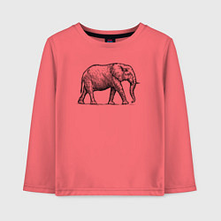 Лонгслив хлопковый детский Слон гуляет, цвет: коралловый