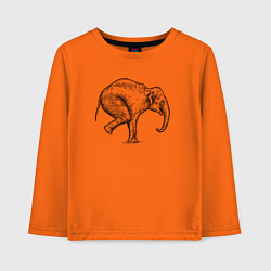 Лонгслив хлопковый детский Слон акробат, цвет: оранжевый