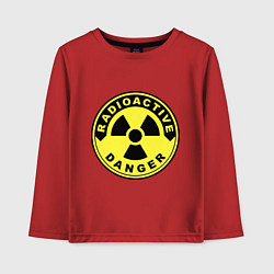 Лонгслив хлопковый детский Danger radiation sign, цвет: красный