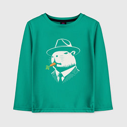 Детский лонгслив Капибара гангстер с морковкой