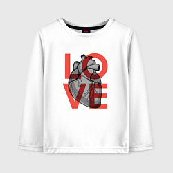 Детский лонгслив Love с сердцем