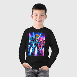 Лонгслив хлопковый детский Minecraft - characters ai art, цвет: черный — фото 2