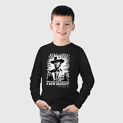 Лонгслив хлопковый детский Иствуд кино вестерн, цвет: черный — фото 2