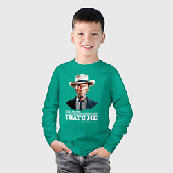 Лонгслив хлопковый детский Иствуд кино вестерн, цвет: зеленый — фото 2