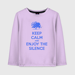 Лонгслив хлопковый детский Keep calm and enjoy the silence, цвет: лаванда