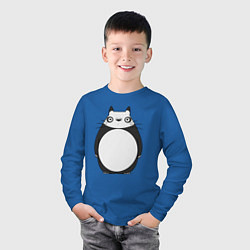 Лонгслив хлопковый детский Тоторо панда, цвет: синий — фото 2