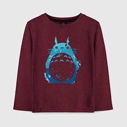 Лонгслив хлопковый детский Blue Totoro, цвет: меланж-бордовый