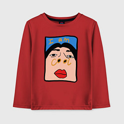 Лонгслив хлопковый детский I am cool, цвет: красный