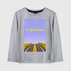 Детский лонгслив Поле подсолнухи: my life my rules