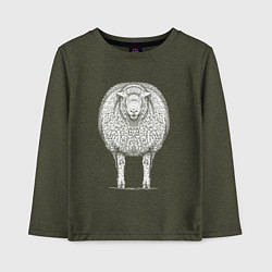 Детский лонгслив Белая овечка анфас