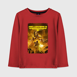 Лонгслив хлопковый детский Helldivers 2: Battleground, цвет: красный