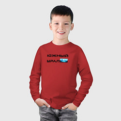 Лонгслив хлопковый детский Южный Урал и горы, цвет: красный — фото 2