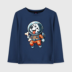 Детский лонгслив Dalmatian cosmonaut puppy with a bone