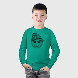 Лонгслив хлопковый детский Ягнёнок модный, цвет: зеленый — фото 2