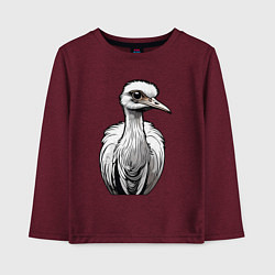 Детский лонгслив Страус рисованый