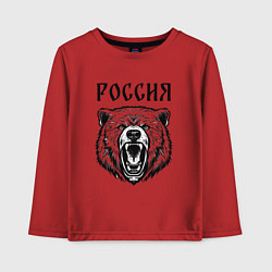 Детский лонгслив Медведь Россия