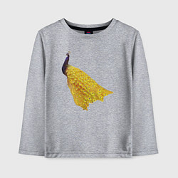 Детский лонгслив Павлин с золотым хвостом