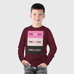 Лонгслив хлопковый детский V Fri END S - friends song, цвет: меланж-бордовый — фото 2