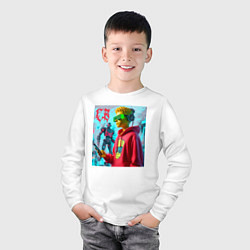 Лонгслив хлопковый детский Bart Simpson - cyberpunk ai art, цвет: белый — фото 2