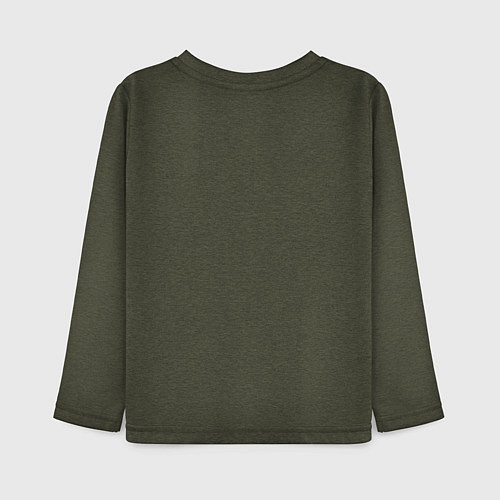 Детский лонгслив Тайский бокс тигр в стойке / Меланж-хаки – фото 2