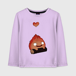 Детский лонгслив Кальцифер сердце