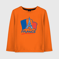 Лонгслив хлопковый детский France, цвет: оранжевый