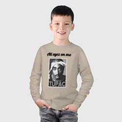 Лонгслив хлопковый детский 2pac Art All eayz on me, цвет: миндальный — фото 2