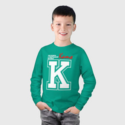 Лонгслив хлопковый детский Катя - человек с большой буквы, цвет: зеленый — фото 2