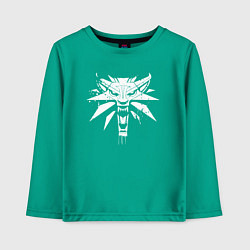 Лонгслив хлопковый детский Голова волка в стили граффити, цвет: зеленый