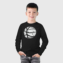Лонгслив хлопковый детский Basket balls, цвет: черный — фото 2