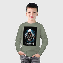 Лонгслив хлопковый детский Assassins creed белый костюм, цвет: авокадо — фото 2