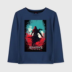 Детский лонгслив Assassins creed red blue abstract