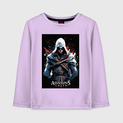 Лонгслив хлопковый детский Assassins creed огненный фон, цвет: лаванда