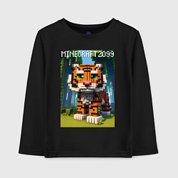 Лонгслив хлопковый детский Funny tiger cub - Minecraft, цвет: черный