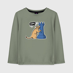 Детский лонгслив Кот Басимус и шахматная ладья