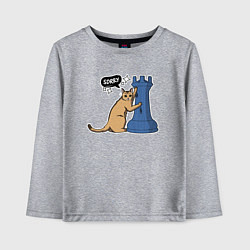 Детский лонгслив Кот Басимус и шахматная ладья