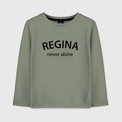 Лонгслив хлопковый детский Regina never alone - motto, цвет: авокадо