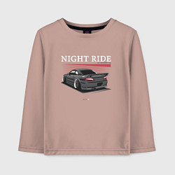 Детский лонгслив Nissan skyline night ride