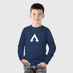 Лонгслив хлопковый детский Logo apex, цвет: тёмно-синий — фото 2