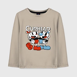 Лонгслив хлопковый детский Cuphead and Mugman, цвет: миндальный