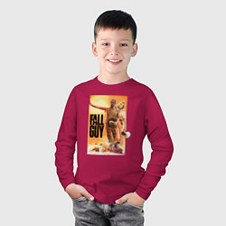 Лонгслив хлопковый детский Эмили Блант и Райан Гослинг каскадеры, цвет: маджента — фото 2