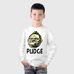 Лонгслив хлопковый детский Pudge Face, цвет: белый — фото 2